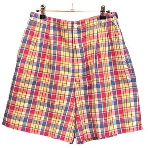 Vintage 90s Lizsport Plaid Preppy Grandmacore Multi Color High Waist Size 10
